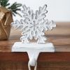 Rustic Cast Iron Snowflake Stocking Holder for Christmas Decor