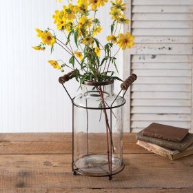 Milk Can Flower Frog Vase