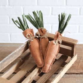 Set of Three Burlap Carrots