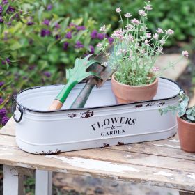 Flowers and Garden Long White Bin