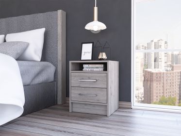 Rowley 2-Drawer 1-Shelf Rectangle Nightstand Light Grey