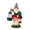 Solar Gnome on Mushroom Statue - Best Outdoor Garden Decor for Home