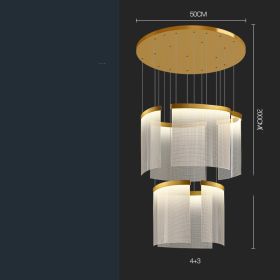 Villa Duplex Large Chandelier Living Room (Option: 7heads gold-Warm light)